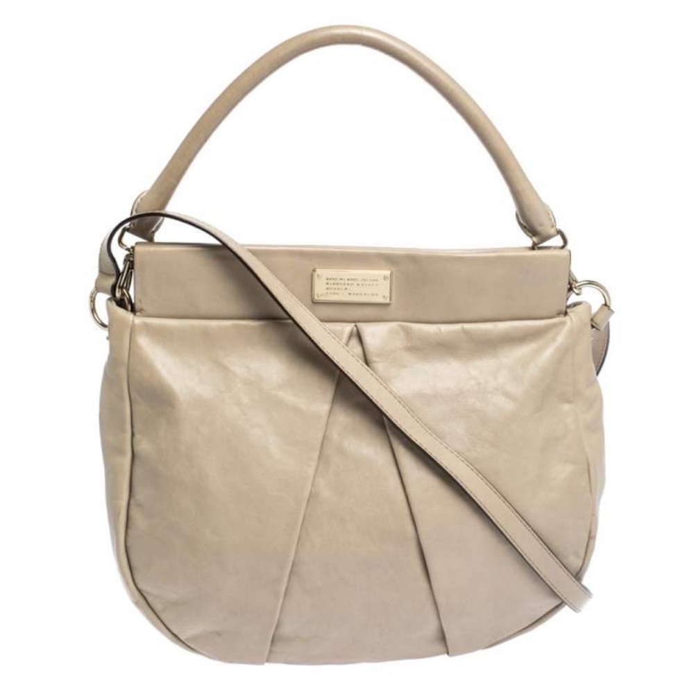 Marc by Marc Jacobs Beige Leather Classic Q Hillier Hobo